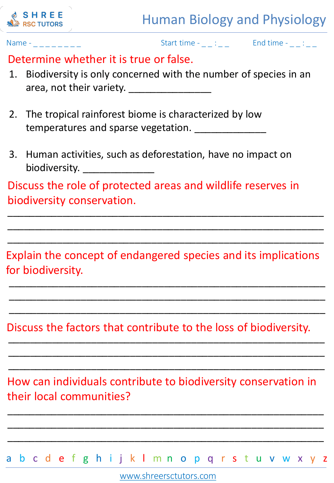 Biomes and biodiversity worksheets for Grade 8 Science | shree rsc tutors Biomes and biodiversity worksheets for Grade 8 Science | shree rsc tutors